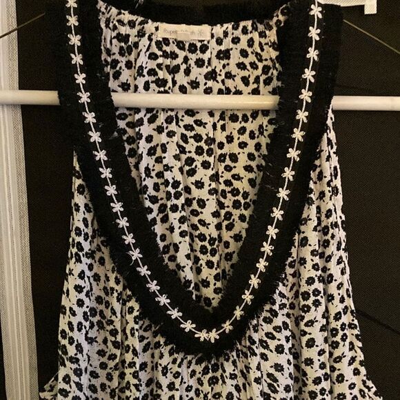 Poupette St Barth Beline Tank Dress/Coverup in Black & White print. Size Medium. - Picture 2 of 7